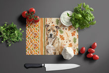 Load image into Gallery viewer, Brindle American Staffordshire Terrier Heirloom Fall Glass Cutting Board