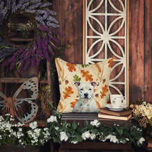 Load image into Gallery viewer, White American Staffordshire Terrier Heirloom Fall Throw Pillow