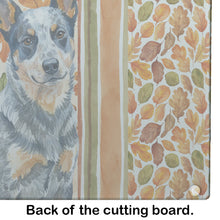 Load image into Gallery viewer, Blue Heeler Australian Cattle Dog Heirloom Fall Glass Cutting Board