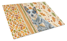 Load image into Gallery viewer, Blue Heeler Australian Cattle Dog Heirloom Fall Glass Cutting Board