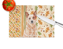 Load image into Gallery viewer, Red Heeler Australian Cattle Dog Heirloom Fall Glass Cutting Board