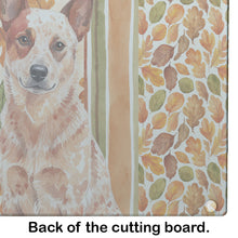 Load image into Gallery viewer, Red Heeler Australian Cattle Dog Heirloom Fall Glass Cutting Board
