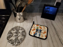 Load image into Gallery viewer, Black Australian Shepherd Heirloom Fall Pair of Pot Holders