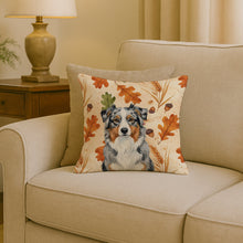 Load image into Gallery viewer, Blue Merle Australian Shepherd Heirloom Fall Throw Pillow