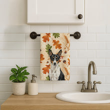 Load image into Gallery viewer, Black and White Basenji Heirloom Fall Kitchen Towel