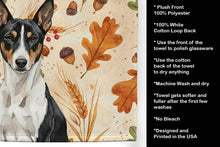 Load image into Gallery viewer, Black and White Basenji Heirloom Fall Kitchen Towel