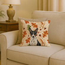 Load image into Gallery viewer, Black and White Basenji Heirloom Fall Throw Pillow