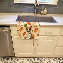 Load image into Gallery viewer, Brindle and White Basenji Heirloom Fall Kitchen Towel