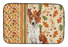 Load image into Gallery viewer, Red and White Basenji Heirloom Fall Dish Drying Mat