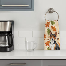 Load image into Gallery viewer, Tricolor and White Basenji Heirloom Fall Kitchen Towel