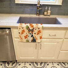 Load image into Gallery viewer, Tricolor and White Basenji Heirloom Fall Kitchen Towel