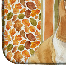Load image into Gallery viewer, Lemon and White Basset Hound Heirloom Fall Dish Drying Mat