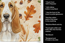 Load image into Gallery viewer, Lemon and White Basset Hound Heirloom Fall Kitchen Towel