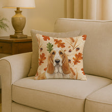 Load image into Gallery viewer, Lemon and White Basset Hound Heirloom Fall Throw Pillow
