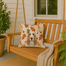 Load image into Gallery viewer, Lemon and White Basset Hound Heirloom Fall Throw Pillow