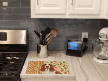 Load image into Gallery viewer, Red and White Basset Hound Heirloom Fall Glass Cutting Board