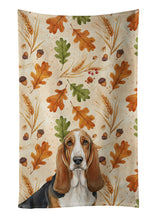 Load image into Gallery viewer, Tricolor and White Basset Hound Heirloom Fall Kitchen Towel