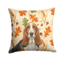 Load image into Gallery viewer, Tricolor and White Basset Hound Heirloom Fall Throw Pillow