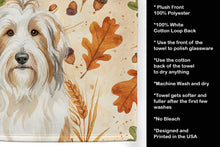 Load image into Gallery viewer, White and Tan Bearded Collie Heirloom Fall Kitchen Towel