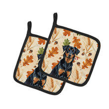 Load image into Gallery viewer, Beauceron Heirloom Fall Pair of Pot Holders