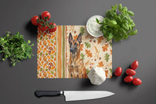 Load image into Gallery viewer, Mahogany Belgian Malinois Heirloom Fall Glass Cutting Board