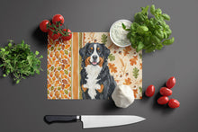 Load image into Gallery viewer, Bernese Mountain Dog Heirloom Fall Glass Cutting Board