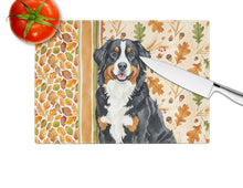 Load image into Gallery viewer, Bernese Mountain Dog Heirloom Fall Glass Cutting Board