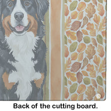Load image into Gallery viewer, Bernese Mountain Dog Heirloom Fall Glass Cutting Board