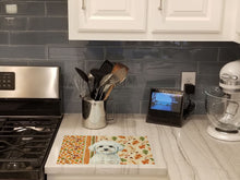 Load image into Gallery viewer, Bichon Frise Heirloom Fall Glass Cutting Board