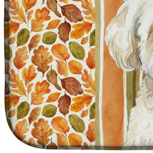 Load image into Gallery viewer, White and Cream Bichon Frise Heirloom Fall Dish Drying Mat