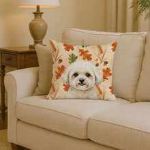 Load image into Gallery viewer, White and Cream Bichon Frise Heirloom Fall Throw Pillow