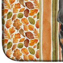 Load image into Gallery viewer, Black and Tan Bloodhound Heirloom Fall Dish Drying Mat