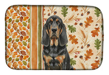 Load image into Gallery viewer, Black and Tan Bloodhound Heirloom Fall Dish Drying Mat