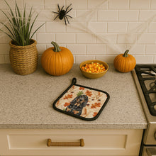 Load image into Gallery viewer, Black and Tan Bloodhound Heirloom Fall Pair of Pot Holders