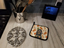 Load image into Gallery viewer, Black and Tan Bloodhound Heirloom Fall Pair of Pot Holders