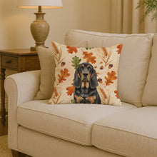 Load image into Gallery viewer, Black and Tan Bloodhound Heirloom Fall Throw Pillow