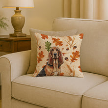 Load image into Gallery viewer, Liver and Tan Bloodhound Heirloom Fall Throw Pillow