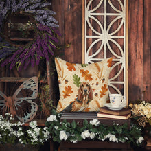 Load image into Gallery viewer, Liver and Tan Bloodhound Heirloom Fall Throw Pillow