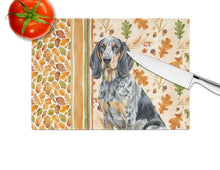 Load image into Gallery viewer, Bluetick Coonhound Heirloom Fall Glass Cutting Board