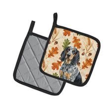 Load image into Gallery viewer, Bluetick Coonhound Heirloom Fall Pair of Pot Holders