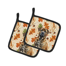Load image into Gallery viewer, Brindle Boerboel Heirloom Fall Pair of Pot Holders