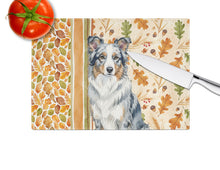 Load image into Gallery viewer, Border Collie Heirloom Fall Glass Cutting Board