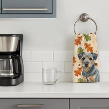 Load image into Gallery viewer, Blue and Tan Border Terrier Heirloom Fall Kitchen Towel