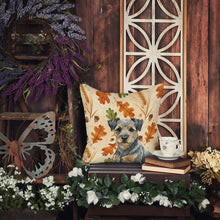 Load image into Gallery viewer, Blue and Tan Border Terrier Heirloom Fall Throw Pillow