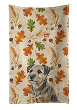 Load image into Gallery viewer, Grizzle and Tan Border Terrier Heirloom Fall Kitchen Towel