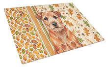 Load image into Gallery viewer, Red Border Terrier Heirloom Fall Glass Cutting Board