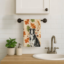 Load image into Gallery viewer, Black and White Borzoi Heirloom Fall Kitchen Towel