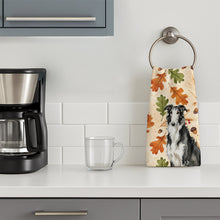 Load image into Gallery viewer, Black and White Borzoi Heirloom Fall Kitchen Towel