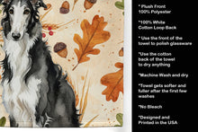 Load image into Gallery viewer, Black and White Borzoi Heirloom Fall Kitchen Towel