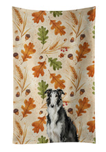 Load image into Gallery viewer, Black and White Borzoi Heirloom Fall Kitchen Towel